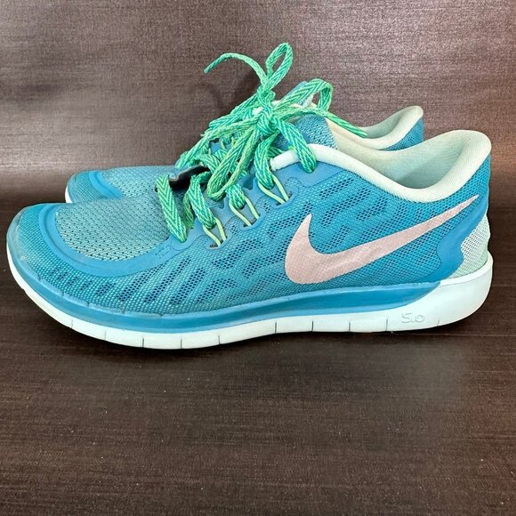 Nike‎ Free 5.0 Womens size 6.5 blue green running gym walking shoes - Picture 5 of 10